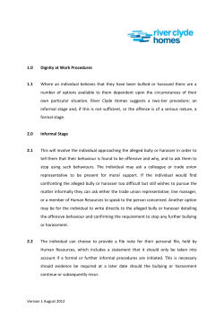 Dignity at Work Procedures 1.1 Where an individual believes that