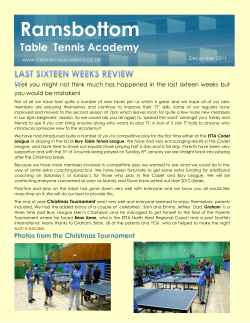 December 2011 - Ramsbottom Table Tennis Academy