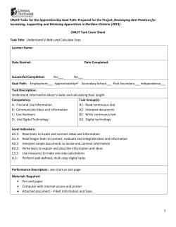 Solutions V Belt Information and Sizes - Task