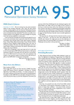 Mathematical Optimization Society Newsletter