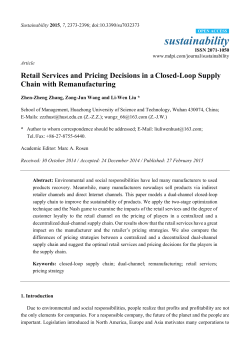 Retail Services and Pricing Decisions in a Closed-Loop