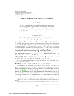 GROUP ACTIONS AND GROUP EXTENSIONS 1. Introduction Let G