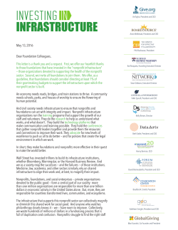 May 13, 2016 Dear Foundation Colleagues, This letter is a thank