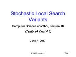 CSPs: SLS variants - UBC Computer Science