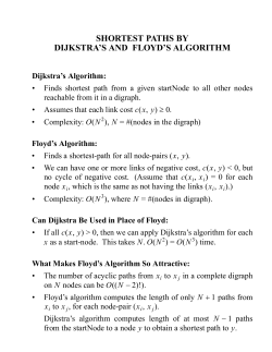 shortest paths by dijkstra`s and floyd`s algorithm