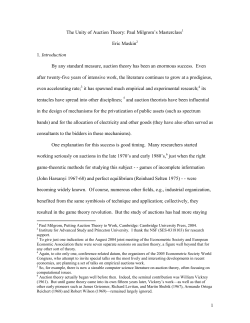 The Unity of Auction Theory - School of Social Science