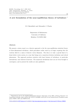 A new formulation of the near-equilibrium theory of turbulence 1