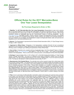 Official Rules for the 2017 Mercedes Benz One Year Lease