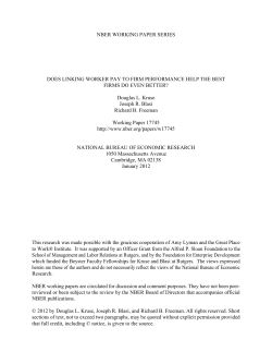 NBER WORKING PAPER SERIES DOES LINKING WORKER PAY