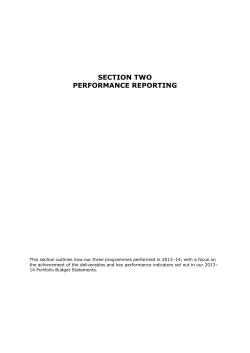 Section two: performance reporting