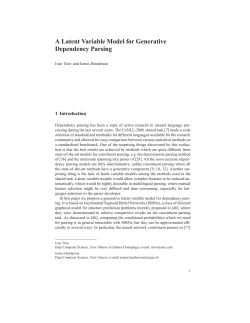 A Latent Variable Model for Generative Dependency