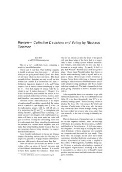 Collective Decisions and Voting by Nicolaus Tideman