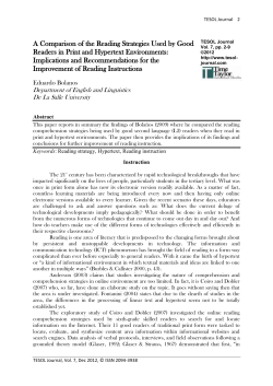 A Comparison of the Reading Strategies Used by Good Readers in