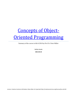 Concepts of Object-Oriented Programming - Summaries