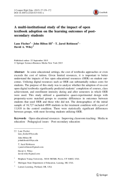 A multi-institutional study of the impact of open textbook adoption on