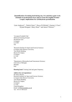 Quantification of training load during one, two and three game week