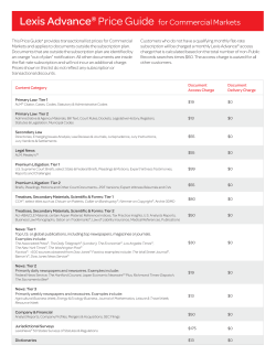 Lexis Advance&reg; Price Guide for Commercial Markets