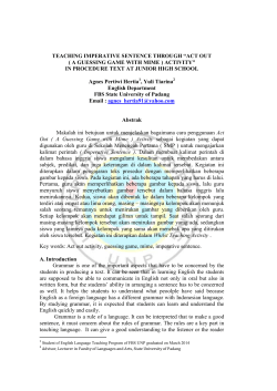 teaching imperative sentence through “act out ( a guessing game