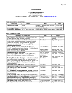 Dr. Ottoson`s CV - Precede&ndash;Proceed