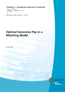 Optimal Severance Pay in a Matching Model