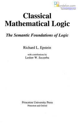 Classical Mathematical Logic