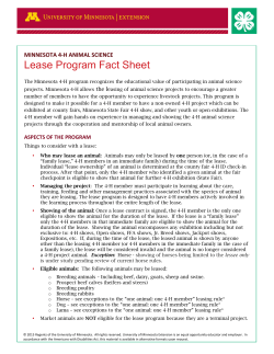 Lease Program Fact Sheet - University of Minnesota Extension