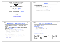 Outline Planning with State-Space Search Vacuum Cleaner`s World