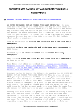 So Whats New Random Wit And Wisdom From Early Newspapers