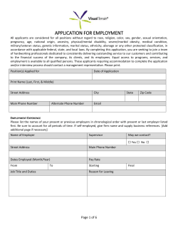 Application for Employment