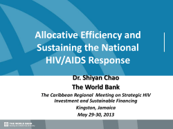 Allocative Efficiency and Sustaining the National HIV/AIDS Response