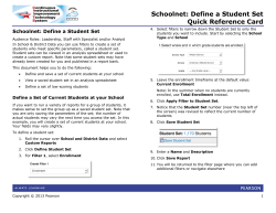 Schoolnet: Define a Student Set Quick Reference Card