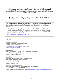 Drivers and customer satisfaction outcomes of CSR in supply chains