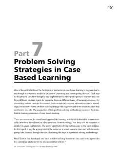 Part 7 Problem Solving Strategies in Case Based Learning