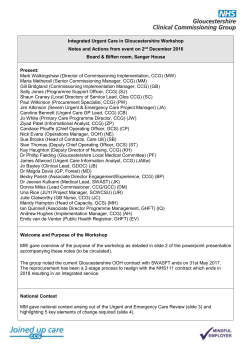 workshop-notes-021216 - NHS Gloucestershire CCG