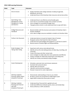 COLS 1100 Learning Outcomes - Columbus State Community College