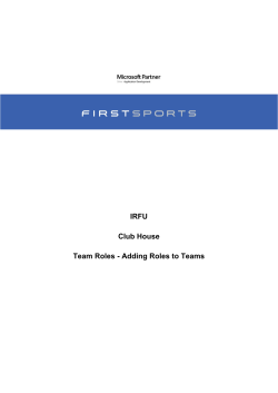 IRFU Club House Team Roles - Adding Roles to Teams