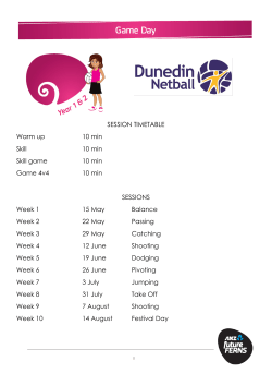 SESSION TIMETABLE Warm up 10 min Skill 10 min Skill game 10