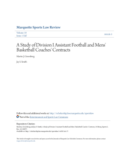 A Study of Division I Assistant Football and Mens` Basketball