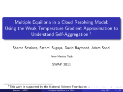 Multiple Equilibria in a Cloud Resolving Model: Using the Weak