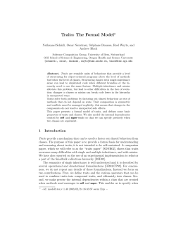 Traits: The Formal Model - Software Composition Group