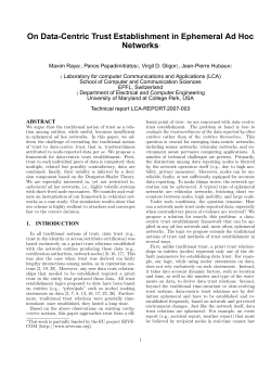 On Data-Centric Trust Establishment in Ephemeral Ad Hoc Networks&lowast;