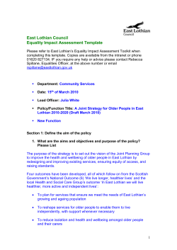 East Lothian Council Equality Impact Assessment Template