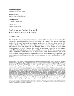 Performance Evaluation with Stochastic Discount Factors