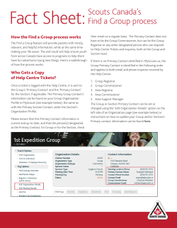 Find a Group Fact Sheet