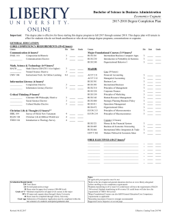 Bachelor of Science in Business Administration Economics Cognate
