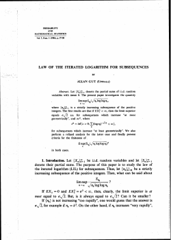 LAW OF THE ITERATED LOGARITHM FOR SUBSEQUENCES 1