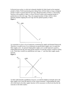 In the previous section, we derived a demand schedule for labor