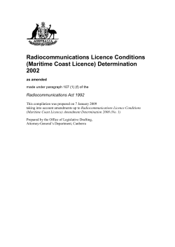 Radiocommunications Licence Conditions (Maritime Coast Licence