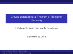 Groups generalizing a Theorem of Benjamin Baumslag