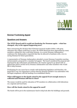 Questions and Answers about Denman Fundraising